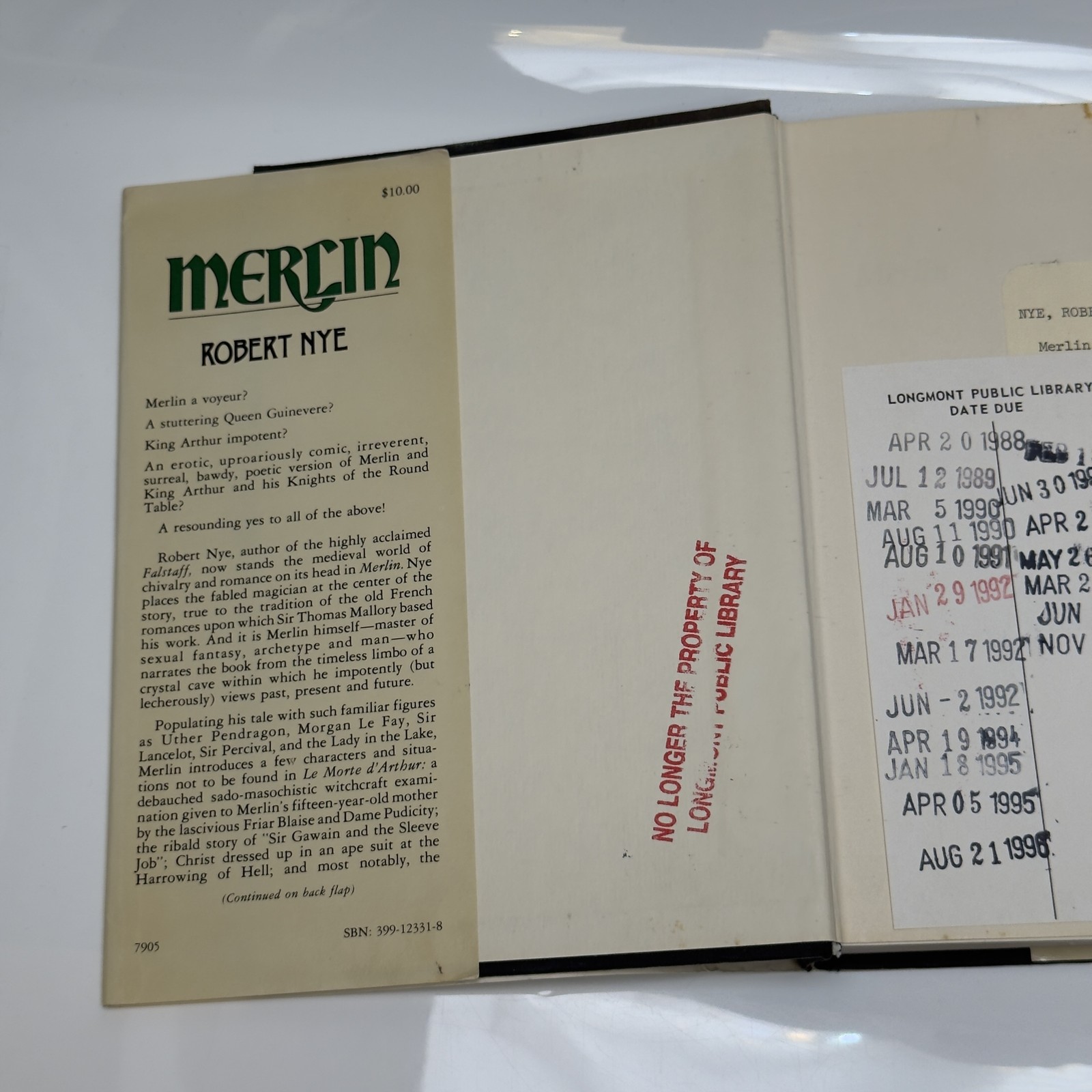 Vtg Merlin Nye Fantasy Fiction 1979 Hardcover First American Edition Dust Jacket