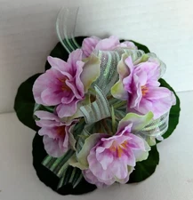 Cute African violet wrist corsage