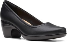 Clarks Emily Belle Pump, Black Leather