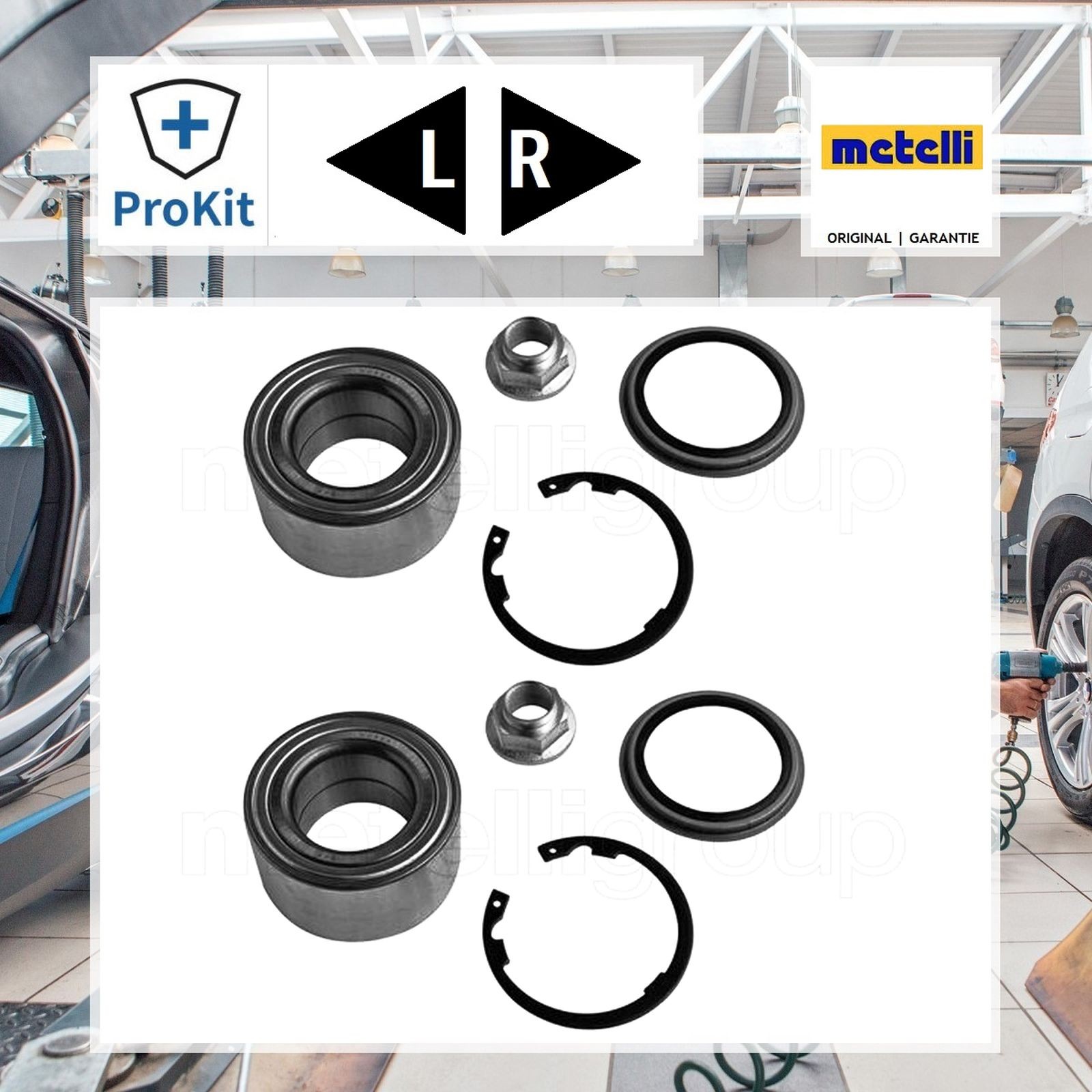 2x ORIGINAL® Metelli Radlagersatz Vorne für Kia SORENTO I CARNIVAL II CARNIVAL
