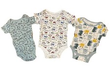 Lot of 3 Bodysuits 0-3 Months Short Sleeve One piece Assorted Brands