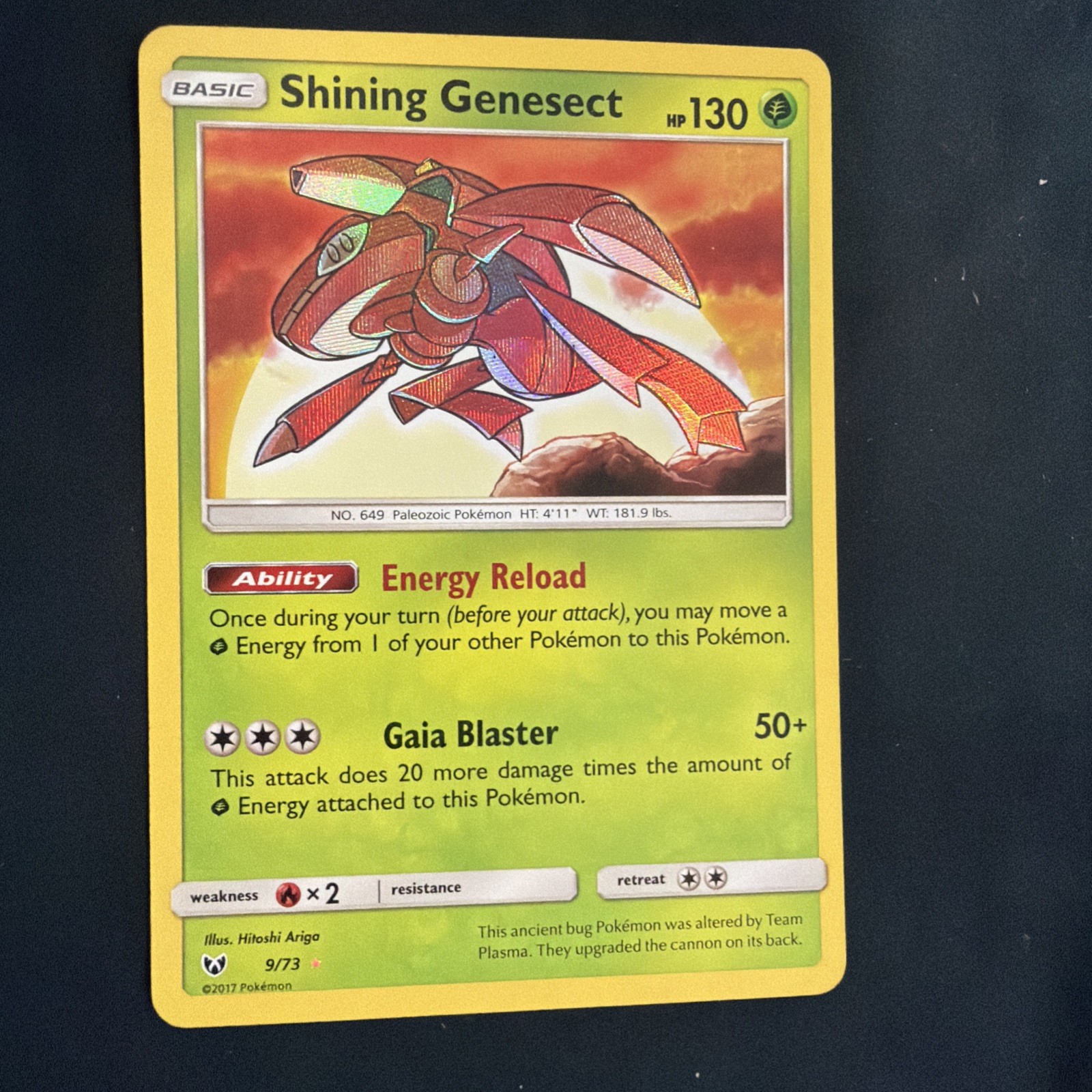 Shining Genesect 9/73 Rare Shining Shining Legends Pokemon Holo Near Mint