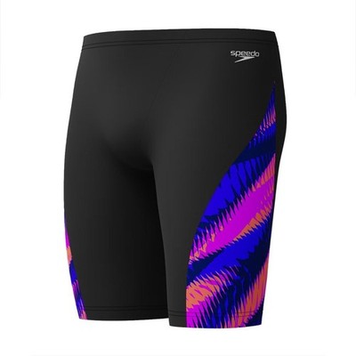Speedo Club Training Bedruckte Schwimmhose mit V-Cut Herren schwarz pink blau