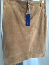Ralph Lauren Suede Leather Pencil Skirt Brown Size 2 NWT 998 MSRP