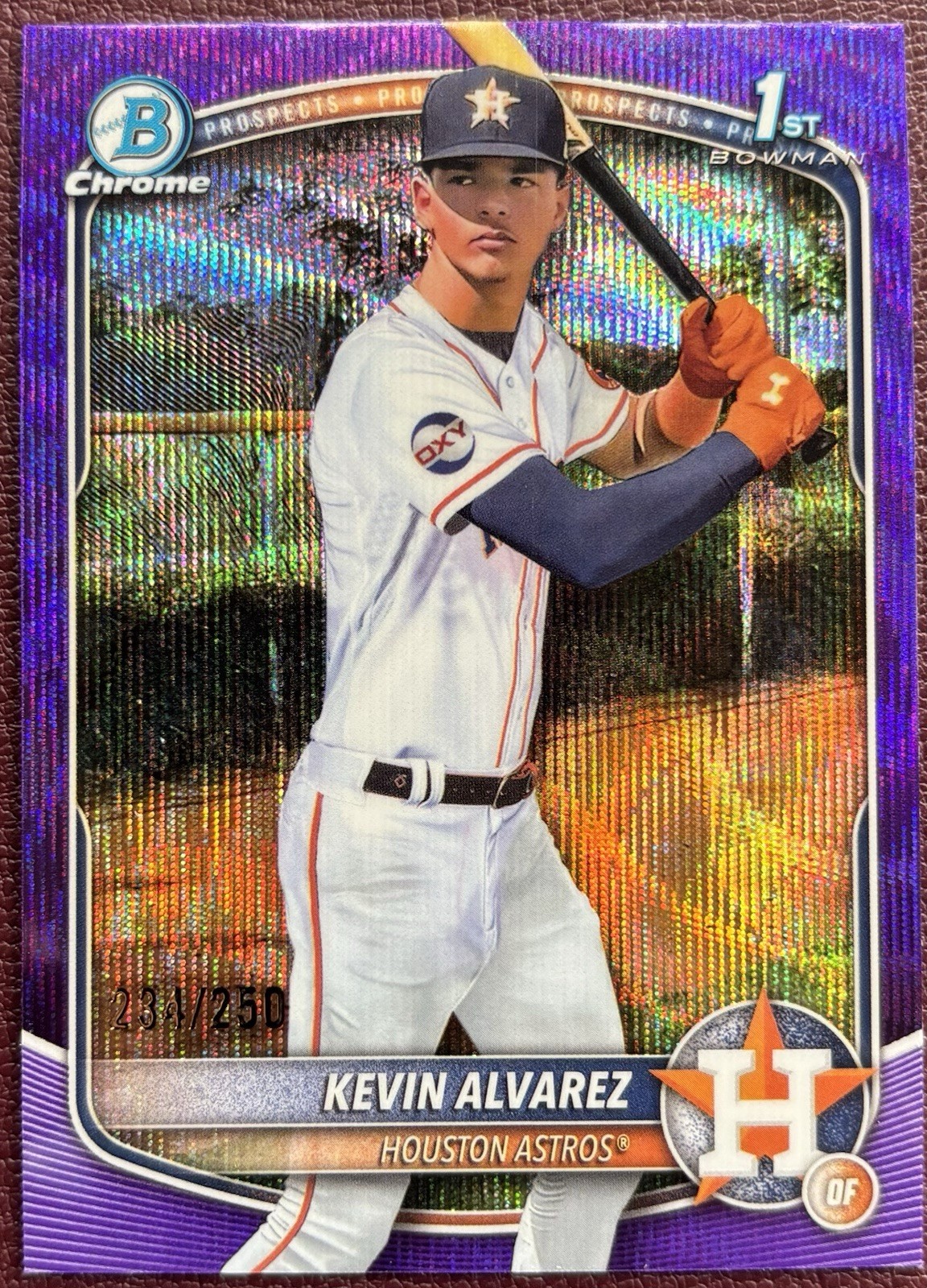 Kevin Alvarez 2025 Bowman Chrome Prospects 1st Purple Wave /250 Houston Astros