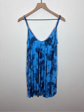 Citrus Tie-Dye Blue Swim Beach Pool Coverup Dress NWT Medium Adjustable Pockets