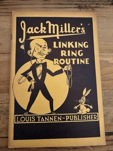 Vintage! 1945 JACK MILLER'S "LINKING RING ROUTINE" Magic Book - Signed