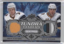 2008 Upper Deck Artifacts Silver 9/10 Drew Stafford Steve Bernier Dual Patch 0c3