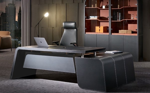 Eckschreibtisch Sessel BüRo Einrichtung Chef Zimmer MöBel 2Tlg Set Tische Tisch-image