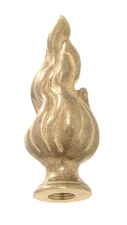 B&P Lamp® 2 3/4" Brass "Flame" Finial, Tap 1/8F, Unfinished