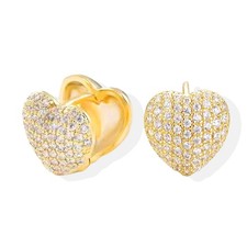 Rhinestone Heart Earrings Heart Stud Bling Earrings CZ Love Heart Stud Earrings