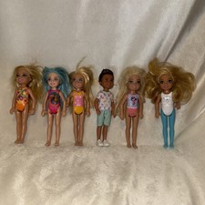 6 MATTEL Barbie Chelsea Club Kelly Sister Dolls Beach Camping