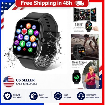 Smart Watch for Men Women 1.83'' Fitness Tracker IP68 Waterproof Heart Rate