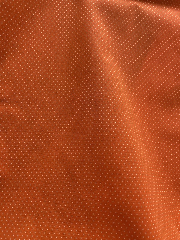 Vintage 1 Yard 35” Orange & White Polkadot Crisp Cotton Fabric Length 42”wide