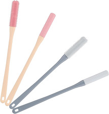 4-Pack Silicone Foot Scrubber  Toe Cleaning Brush with 15.3" Long Handle - No-B