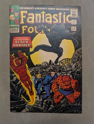 Fantastic Four #52, Marvel Comics, July 1966, 1st Black Panther RESTORED