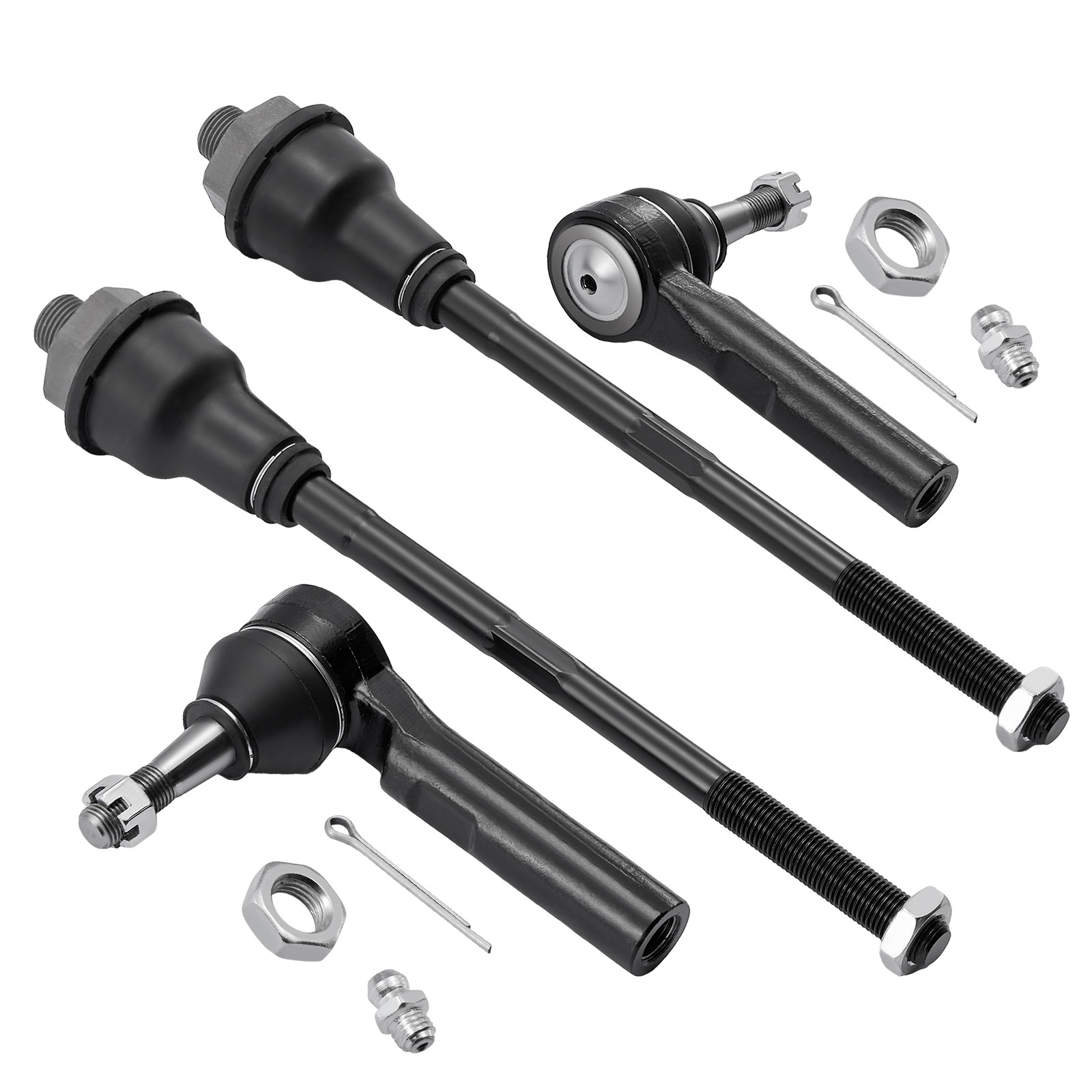 4pcs Front Inner & Outer Tie Rod Ends Kit For 1999-2006 GMC Sierra 1500 ES3488