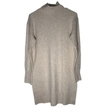 Everlane The Cozy Stretch Long Sleeve Turtleneck Dress Heather Oatmeal XS NWT