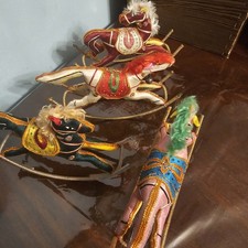 Set Of 4 Rocking Horse Handmade Fabric Wire Moroccan, Made In China