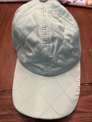 Womens Green Quilted Polyester Adjustable Hat