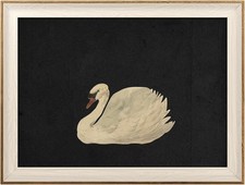 VIYYIEA Framed Wall Art for Living Room, Swan Art Canvas Prints, Vintage Home