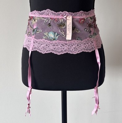 Victoria's Secret Dream Angels Garter Belt Floral Embroidery XS/S Romantic NWT
