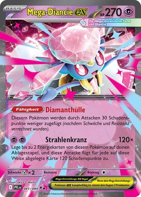 Pokemon Mega-Diancie ex PFL 041/094  DEUTSCH HOLO Karte K.P. Fatale Flammen