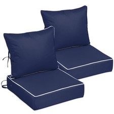 24x24 Outdoor Chair Cushions Set of 2, Waterproof Deep Seat Cushions for Patio F