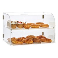 Uimoso BäCkerei-Vitrine Acryl DisplaystäNder 2-Stufige Regale Klar DoppeltüR