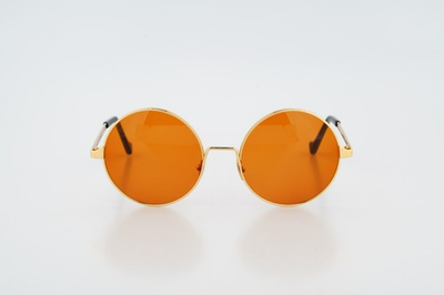 #ad Cutler and Gross of London 1137 B Gold circle round sunglasses $225.00