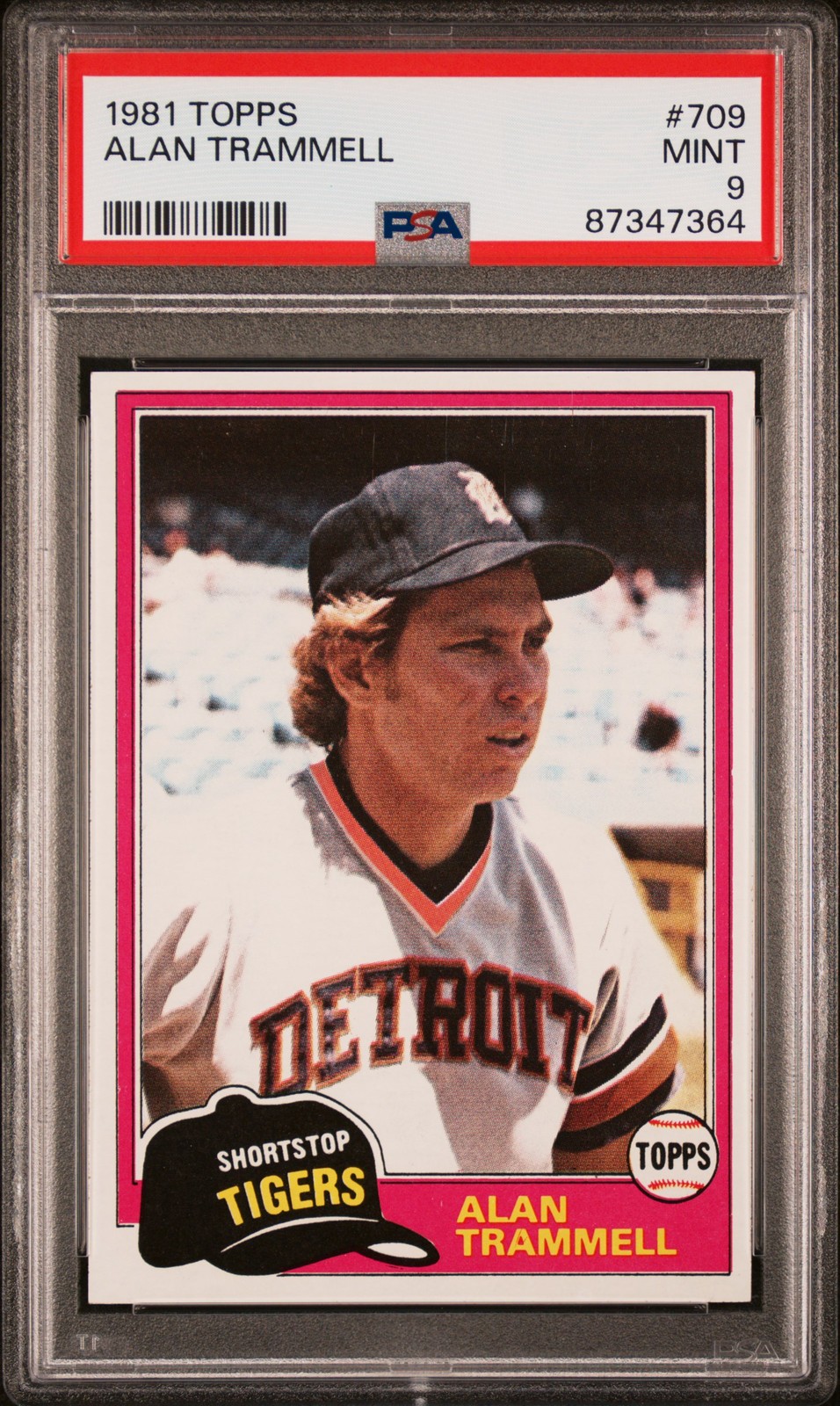 1981 TOPPS #709 ALAN TRAMMELL PSA 9