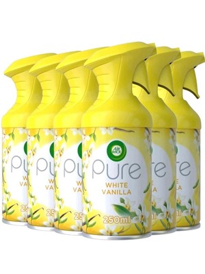 6 x Air Wick Pure Lufterfrischer Spray 250 ml weiße Vanille neutralisiert Gerüche