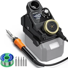 Preciva Cordless Soldering Station for Dewalt 20V Max Battery, 5 Soldering Ir...