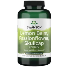 Swanson Lemon Balm, Passion Flower, Skullcap Complex 180 Capsules