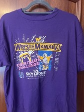 Vintage WWF WrestleMania VI Ultimate Challenge Skydome Toronto T-Shirt XL Purple
