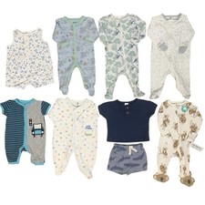 Baby Boy Clothing Lot Sz 0-3M Spring Summer Rompers Sleepers Ocean Animals