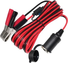 12FT 12V Female Car Socket Extension Cord with Battery Alligator Clips Car Ba...