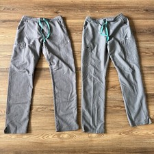 Figs Womens Small Yola Skinny Fit Scrub Pant Graphite Gray Mid Rise Set Of Two