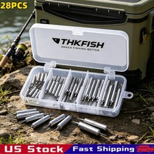 28PCS Fishing Sinker Set Drop Shot Weights Wacky Hooks Rig For Bass Accessories