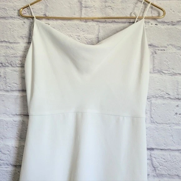 Alice and Olivia Adrina Cowl Neck Midi Dress 2 White Cocktail Party Bridal - Image 3 of 4