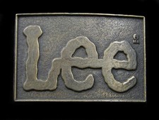 RK13111 VINTAGE 1970s  LEE  WESTERN WEAR CLOTHING ADVERTISEMENT BELT BUCKLE