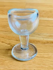John Bull Clear Glass Optical Eye Wash Cup - U.S. Patent 1917 -  Antique