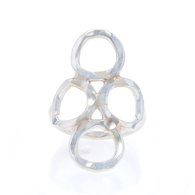Sterling Silver Circle Cluster Statement Ring - 9… - image 1