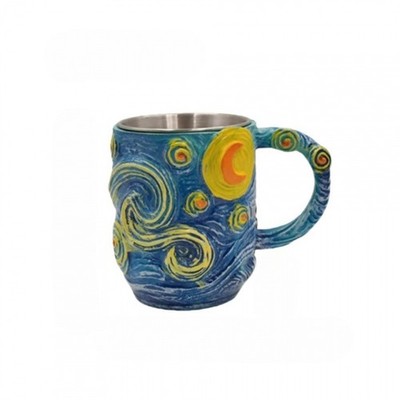 Easy Cleaning Smooth Surfaces Handcrafted Cup with Unique Star Pattern Pattern