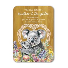 Placa de afirmación de bambú Lisa Pollock 13x18 cm abrazos de koala - madre e hija