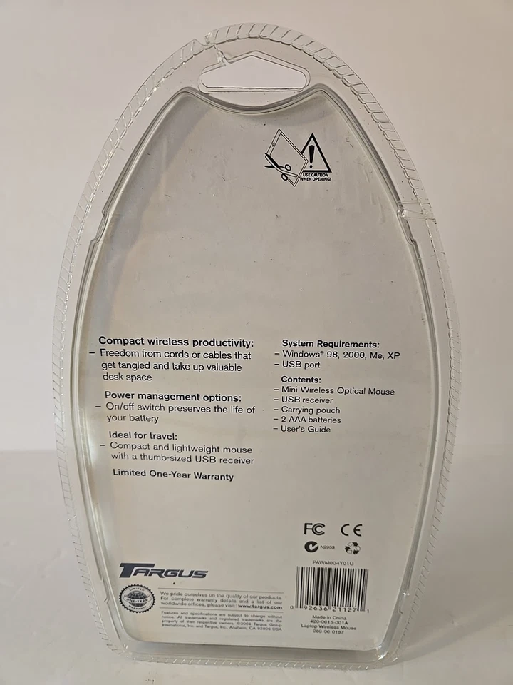 Targus Ultra Portable Laptop Mouse Mini Optical Wireless Mouse New PAWM004Y01U - Image 3 of 4