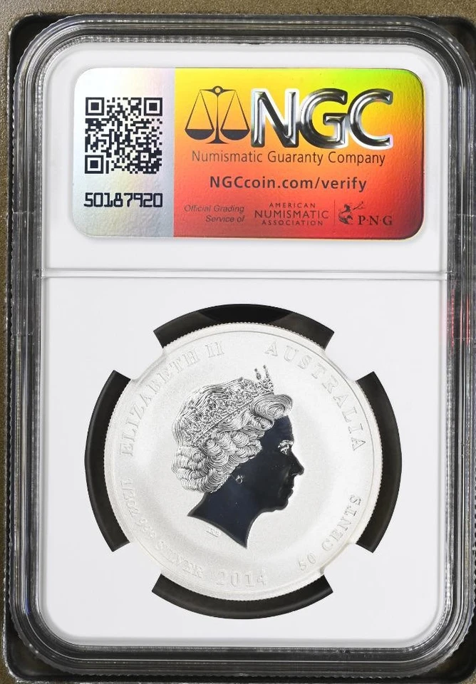 2014 Australia, 50 Cents, Perth Mint, Year of the Horse, KM# 2110, Free Ship - Image 2 of 2