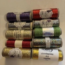 10x Pretty Punch Angel Hair METALLIC Fine Vintage Embroidery Thread Yarn L