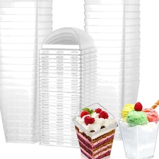 50 Stück Wiederverwendbare Dessertgläser mit Deckel, 160ml Dessertschalen,Qua...