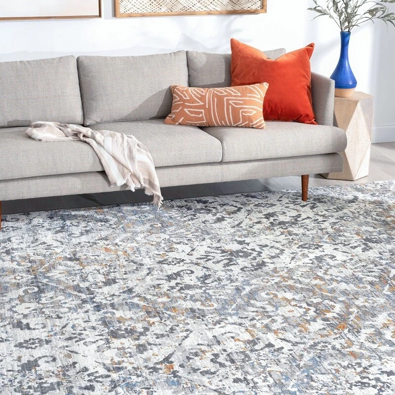 Transitional Damask Area Rug Indoor Soft Stain Resistant Living Room Bedroom New - Image 2 of 4